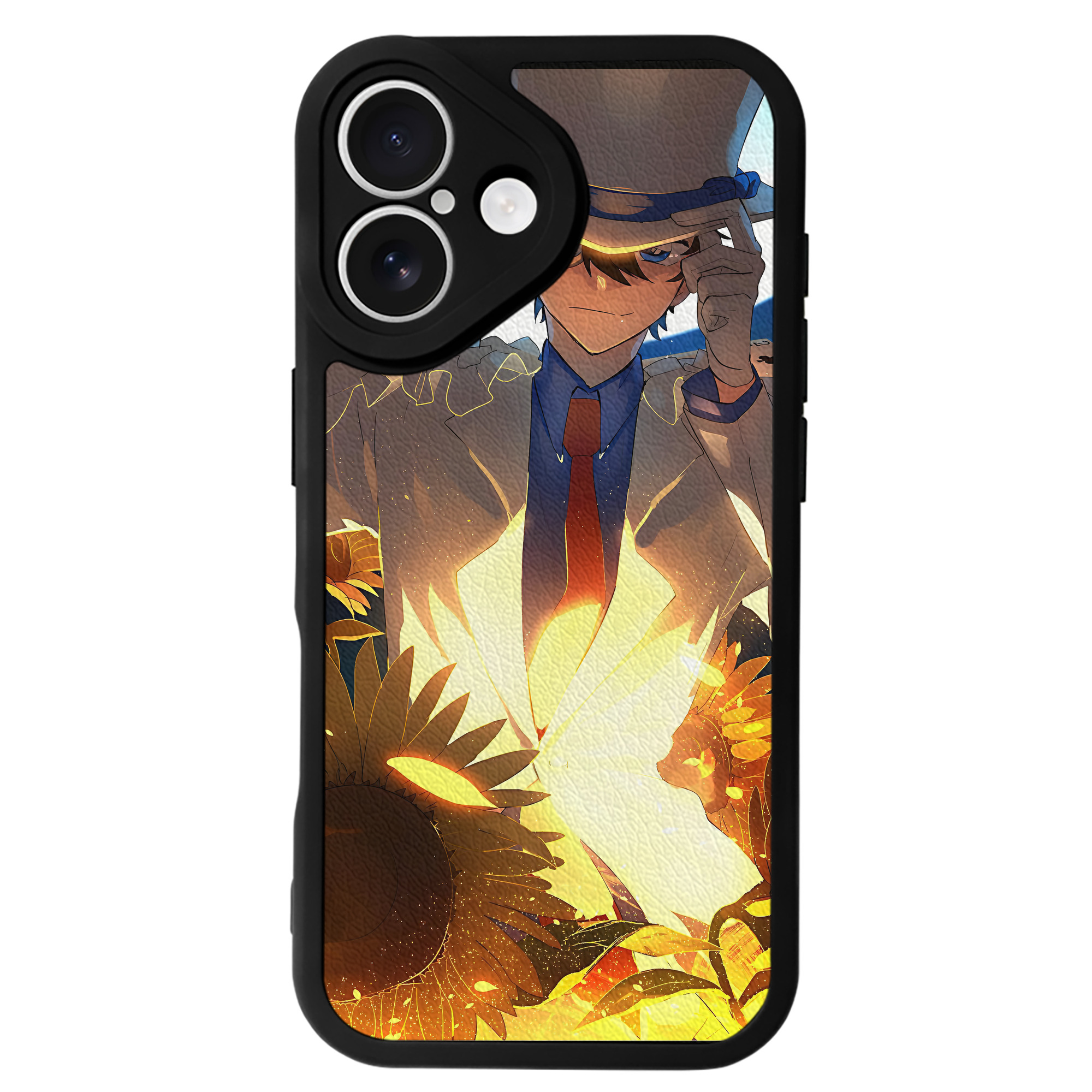 （画像用） 名探偵コナン Detective Conan 【iPhone 16シリーズ対応】シリコンスマホケース（レザー調） 材質：シリコン